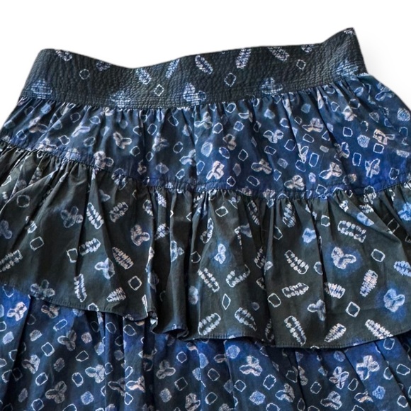 Never Worn‎ Ulla Johnson Aminta Poplin Chevron Shibori Skirt, Blue, Size 4 - Picture 8 of 15